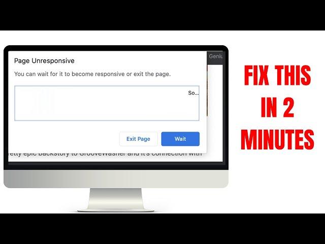 Page Unresponsive Wait Or Exit - Chrome Facebook - Fix This in 2 Minutes.