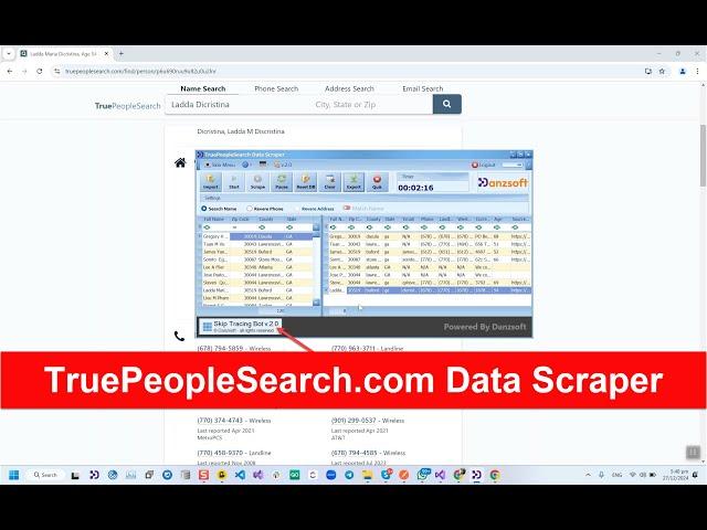 True People Search Data Scraper, Skip Tracing Automation Tool, No More Manual Skip Tracing!