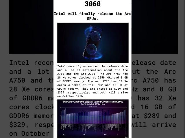 Intel claims the Arc A770 will have better performance than the Nvidia RTX 3060 #intel #india #gpu