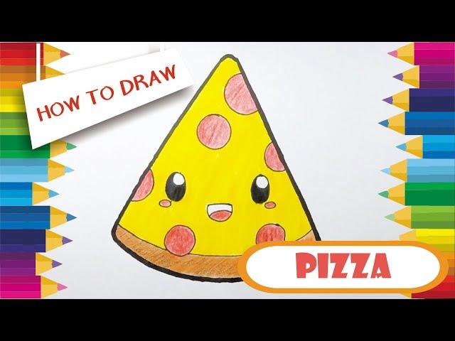 PIZZA DRAWINGS || Learn How to Draw easy Pizza (step by step)