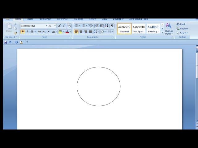 How to draw circle in word