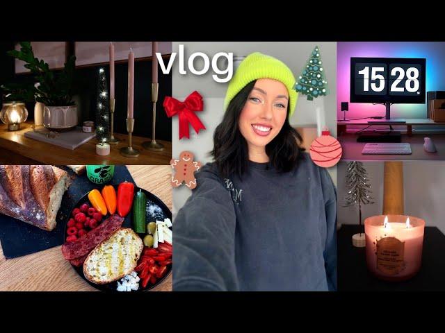 I chopped off my hair, new desk setup, holiday haul  fitness ring (that's not oura) / VLOG