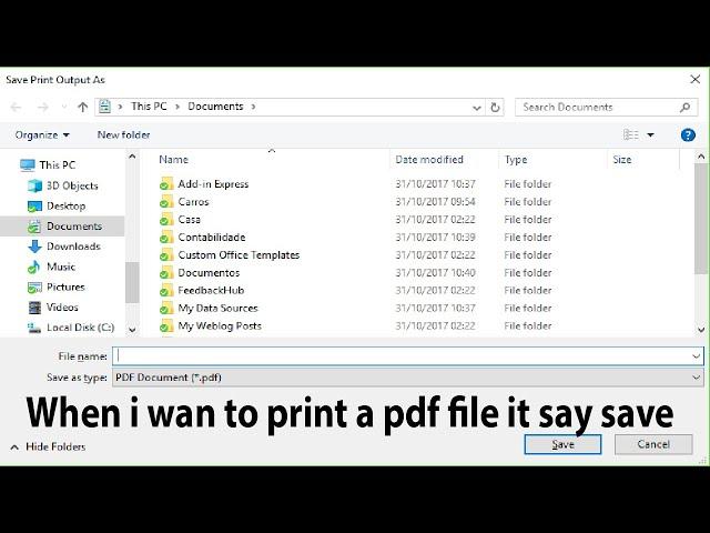 When i wan to print a pdf file it say save | when i want to print pdf file it ask save | FIXED 100%