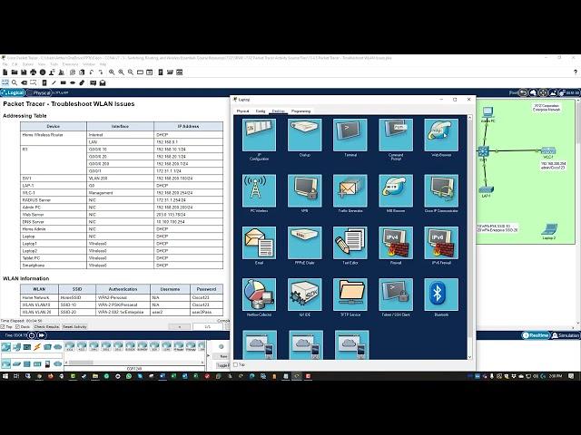 CCNA2-SRWEv7 - Lab 13.4.5 Packet Tracer - Troubleshoot WLAN Issues