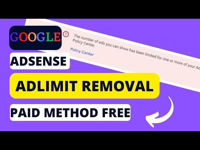 How to remove adlimit adsense | Google Adsense Ads Limit Problem Solved, permanent solution