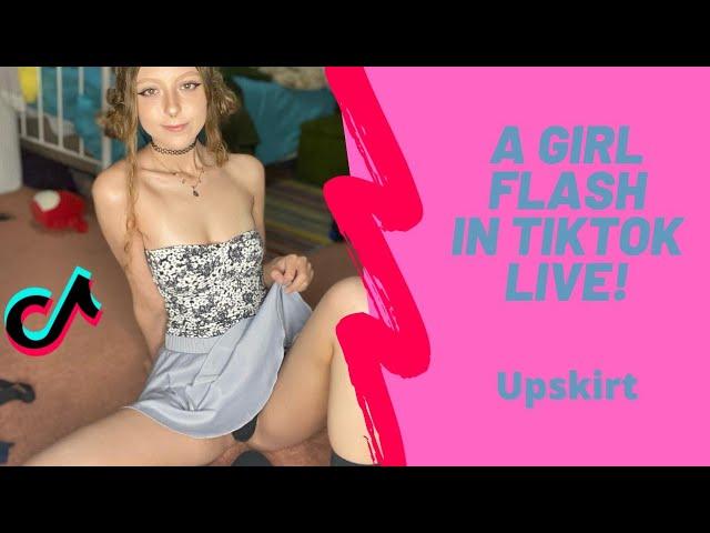 She flash in skirt on live TikTok (Upskirt)