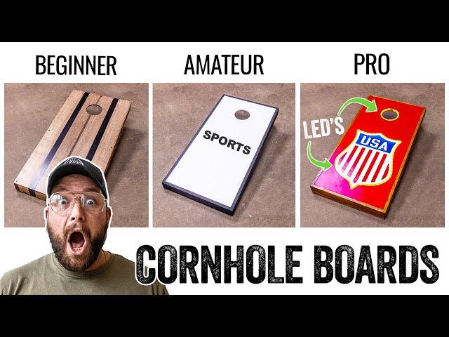 3 LEVELS of Cornhole Boards -DIY to PRO Build