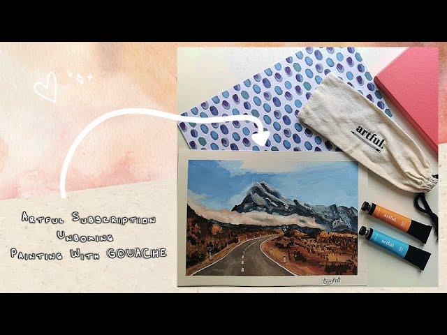 Artful Unboxing | Gouache Box | Painting a Mountain Road