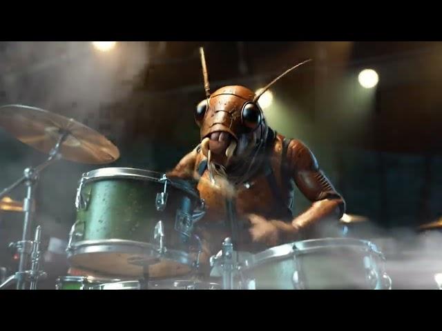 Gas-Masked Roaches, Mosquito, & Bee Unleash 'Pesticide' - Epic Bug Muzak Thrash Metal Track!