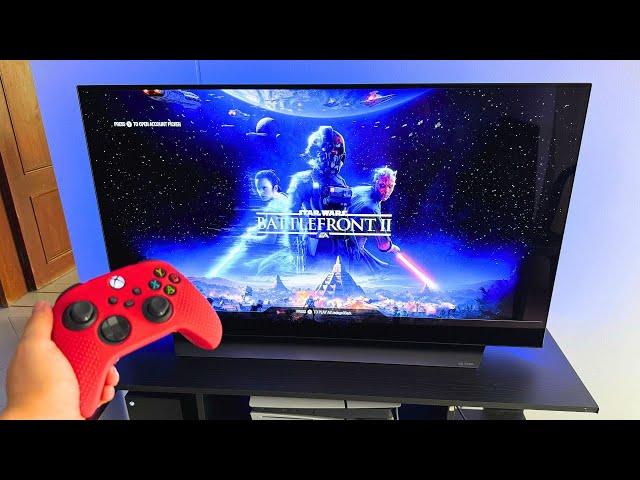 LG OLED C2 48” + Star Wars Battlefront II Xbox Series X Gameplay 4K 120hz (Best Oled Gaming TV)