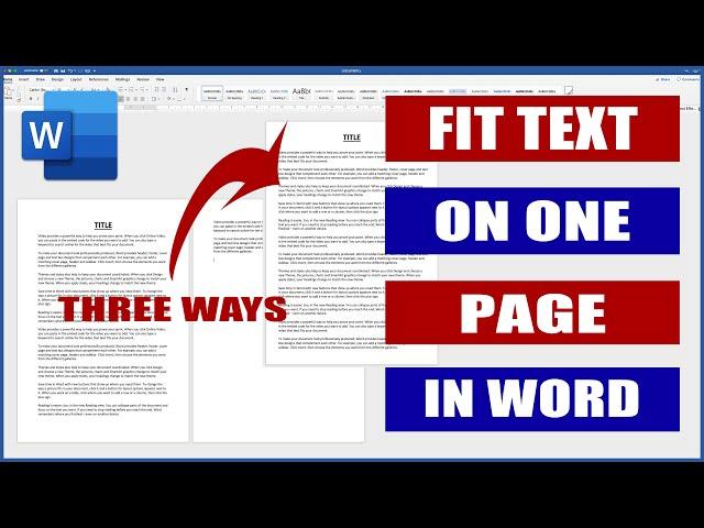 How to Fit Text to One Page in Word | Microsoft Word Tutorials