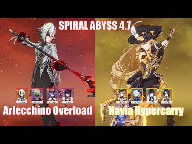 C0 Arlecchino Overload & C0 Navia Hypercarry | Spiral Abyss 4.7 | Genshin Impact