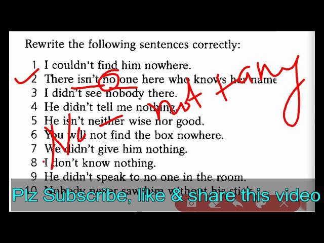 Common Mistakes in English | Correct the Sentences | No = Not + Any