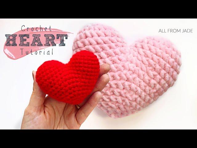 EASY CROCHET HEART - Full tutorial *NO SEWING REQUIRED* - Valentine's Day Project - Right-Handed