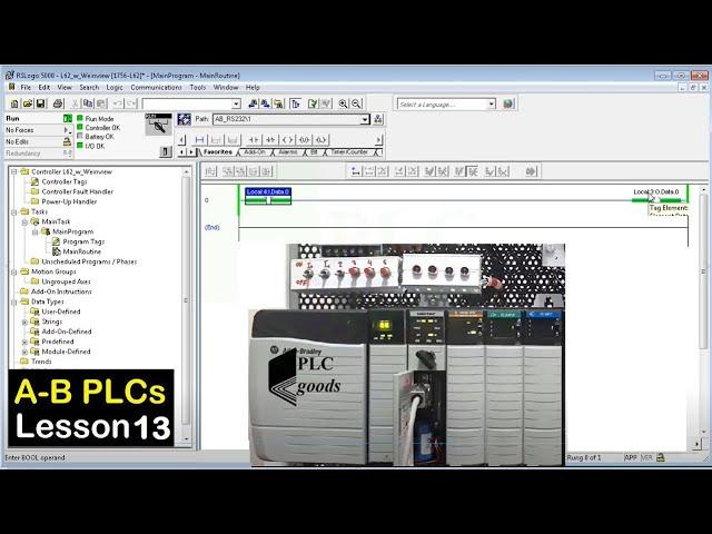 Connecting an Allen Bradley Logix 5000 to PLC via a Rs232 port or the Ethernet module