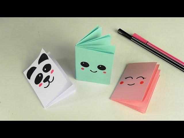 DIY Kawaii notebook of 1 sheet of paper | MINI OFFICE OF OWN HANDS