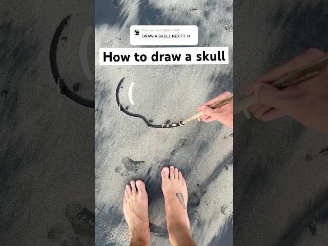 Using only a Stick to draw your comments?! #howtodraw #art #skull #artcommunity