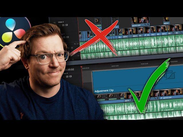 Stop wasting time!! Use the simple but AMAZING Adjustment Clip in Davinci Resolve 18