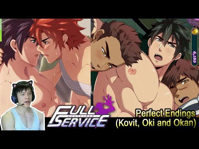 FULL SERVICE Gay Visual Novel Game 18+ Kovit, Oki & Okan Perfect Endings