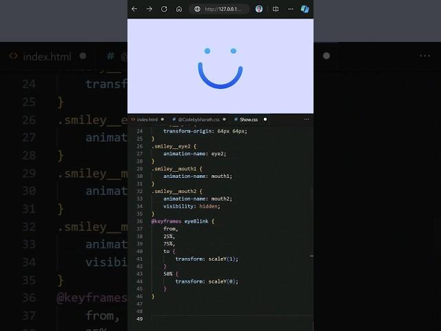 Day 034 -  smiley css loader animation design #coding #webdevelopment #programming #htmlcss #css3