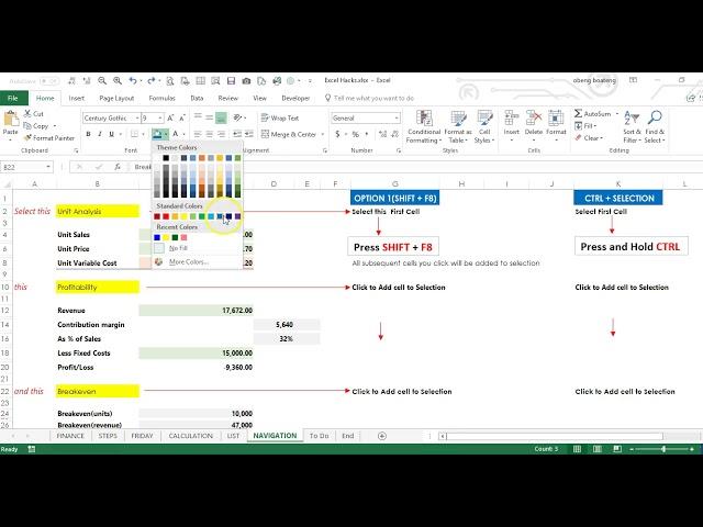 Multi Select Non Adjacent Cells