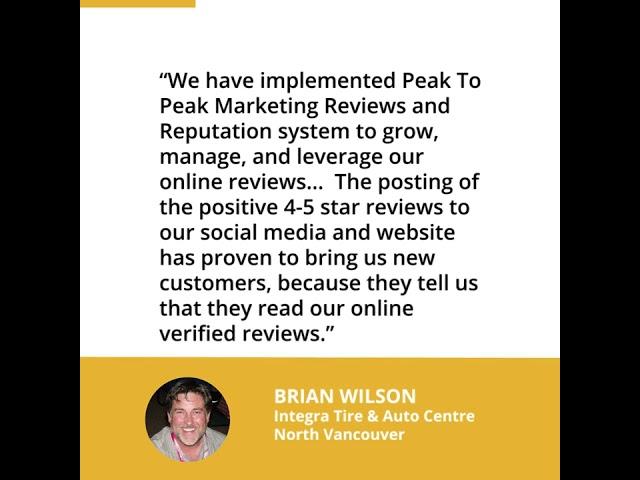 Reviews from Peak To Peak Marketing Brian Wilson