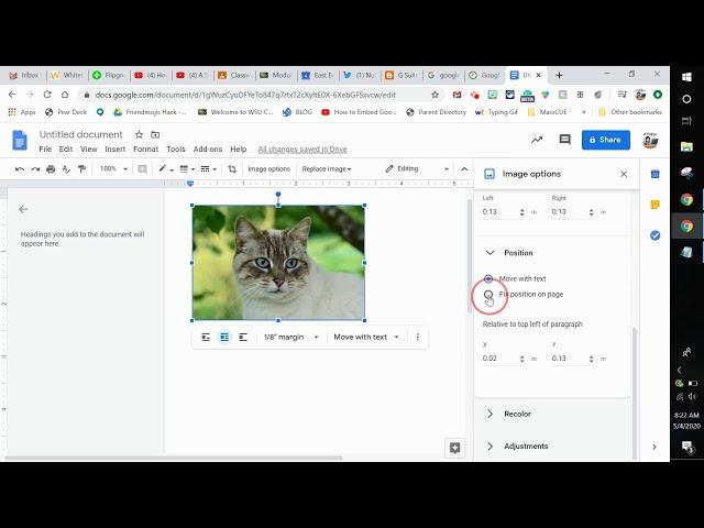 Google Docs with Fixed Images