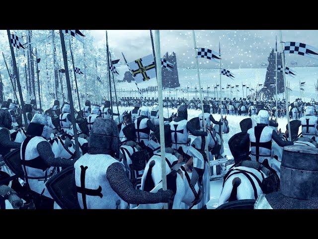 EPIC Teutonic Knights Surround City STUCK In A Blizzard - 1212AD Medieval Total War