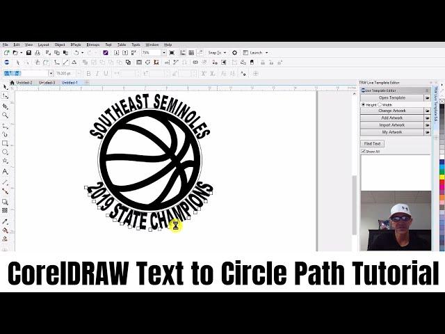 CorelDRAW Text to Bottom of Circle Path Design Tutorial | Graphics Suite x7 x8 2017 2018 2019