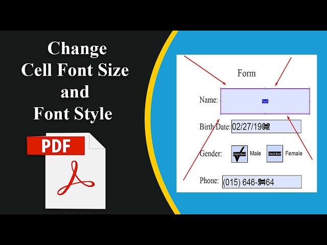 How to Change the Cell Font Size in a PDF Form Field using adobe acrobat pro-dc