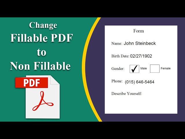 How to change a fillable pdf to non fillable using adobe acrobat pro dc