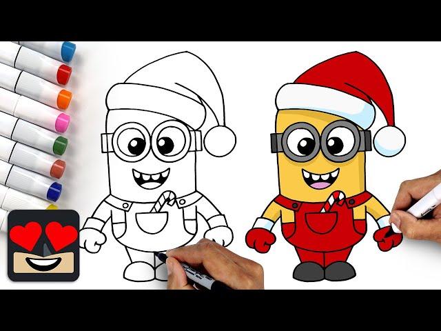 How To Draw Christmas Minion