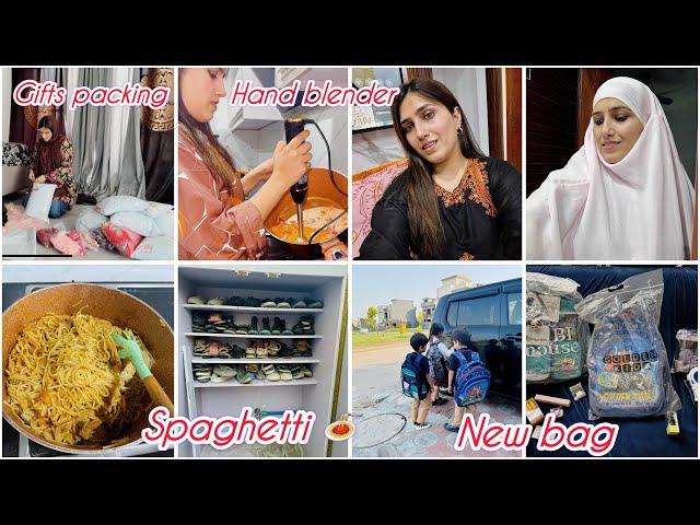 New School bags | biryani ya spaghetti | perfect hand blender | Gifts packing by Natasha waqas