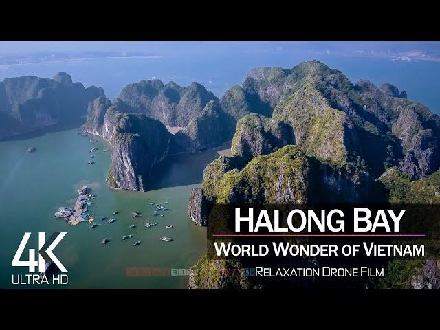 【4K】½ HOUR DRONE FILM: «Halong Bay»  Vietnam Ultra HD  Chillout Music (2160p Ambient UHD TV)