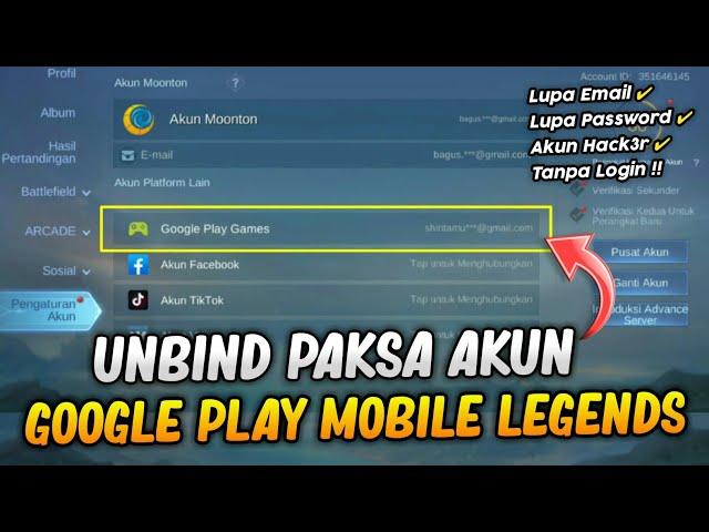 Cara melepas akun Google di Mobile Legends yg lupa password dan email