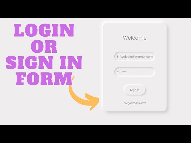 How to Create Sign in or Login form using Html & Css only #html #css #login #form