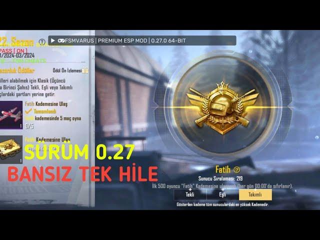 PUBG MOBİLE LİTE HİLE 0.27 BANSIZ TEK HİLE