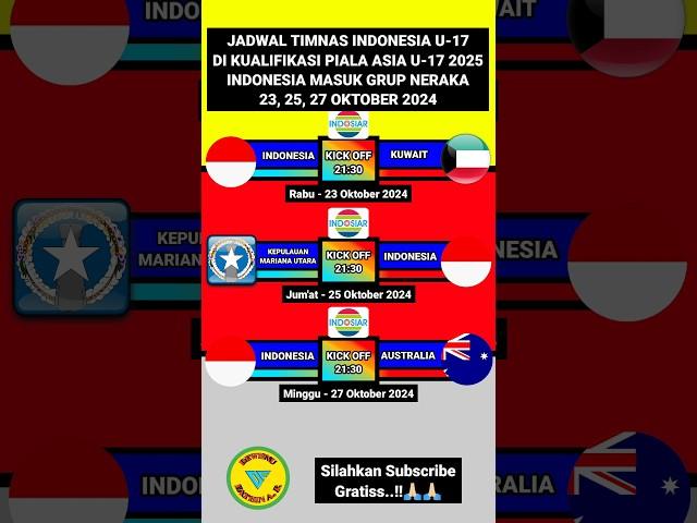 JADWAL TIMNAS INDONESIA DI KUALIFIKASI PIALA ASIA U-17 2025#pialaasiau17#pialaaffu19#pialadunia2026