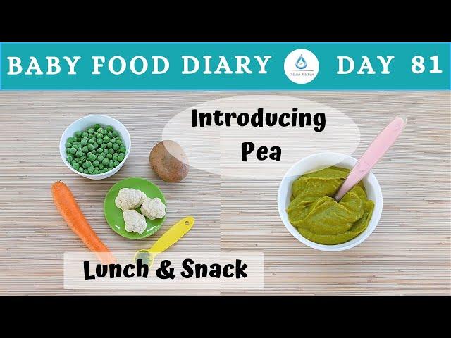 Baby Food | Baby Food Diary | Day 81 | Baby Food Pea Puree | Baby Lunch + Baby Snack Recipe | 8m+