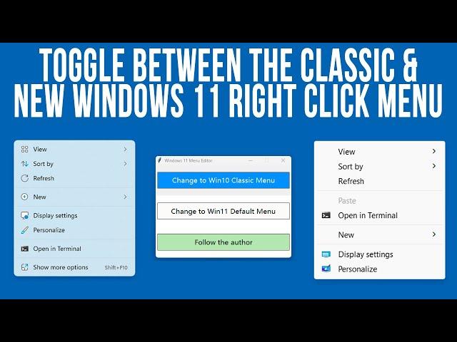 Easily Switch Between the Classic or New Style Right Click Context Menu in Windows 11