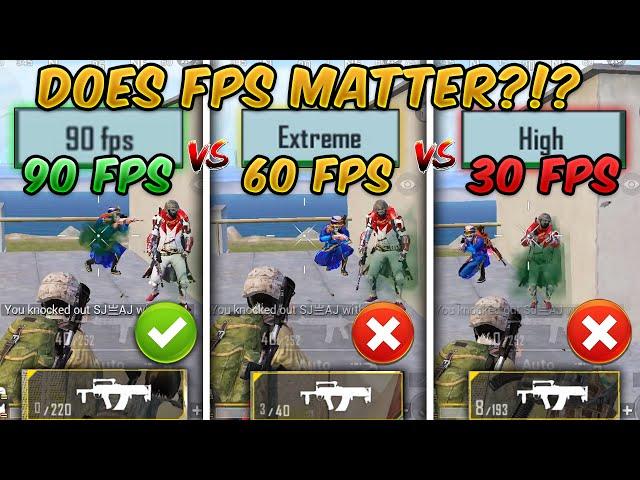 90 FPS vs 60 FPS vs 30 FPS (PUBG MOBILE) Does FPS Matter? Ultimate FPS Comparison