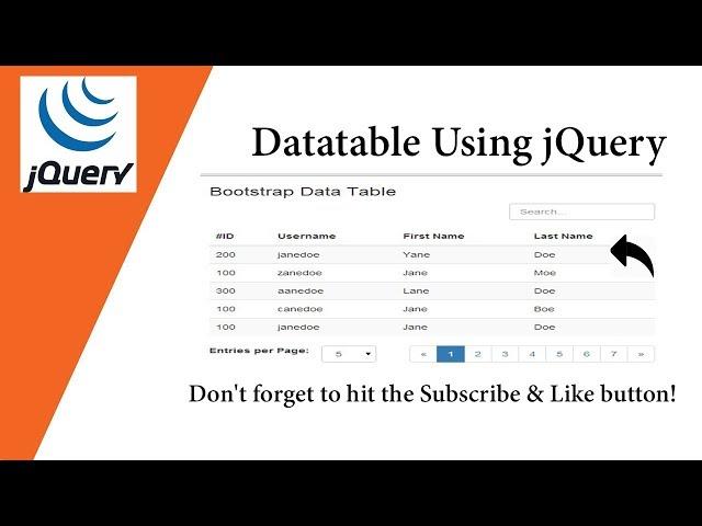 Datatable Plugin Using jQuery  Very Simple Way 