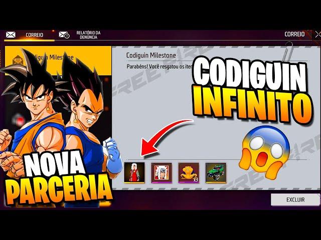 CODIGUIN INFINITO AGORA! DRAGON BALL x FREE FIRE, PARCERIA BEN 10, CALENDARIO SEMANAL, NOVIDADES FF