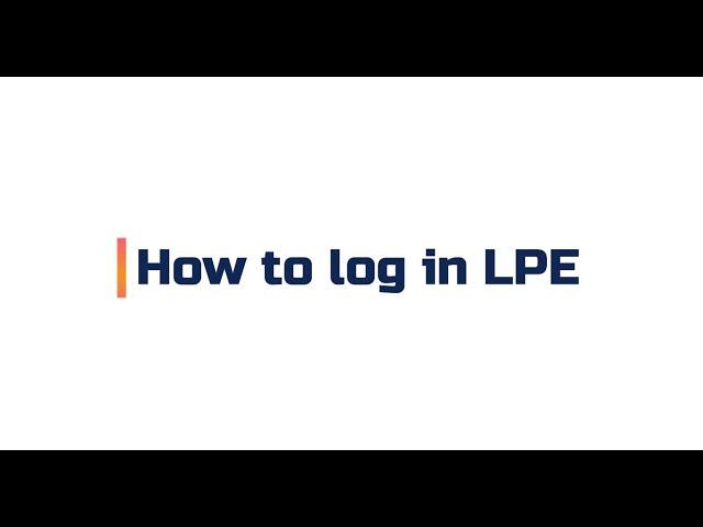 MFL Academy's How Tos | How to log in LPE