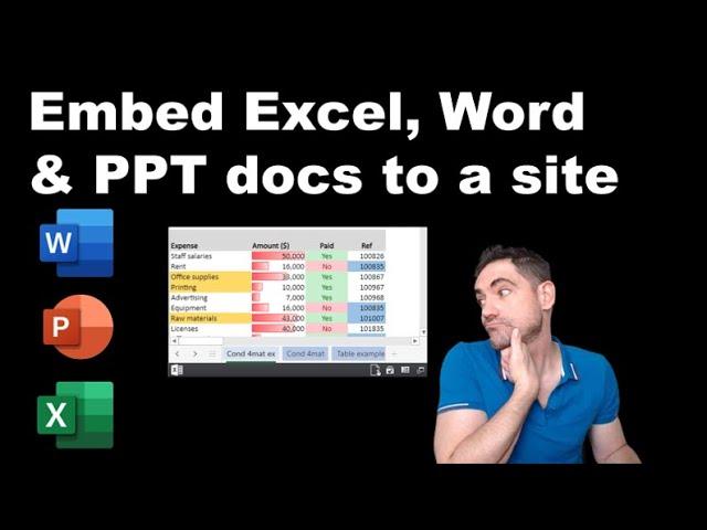 Publish/Embed Excel PowerPoint & Word docs to website or a Sway