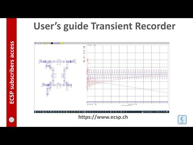 Best online circuit simulator www.ecsp.ch: The transient recorder function.