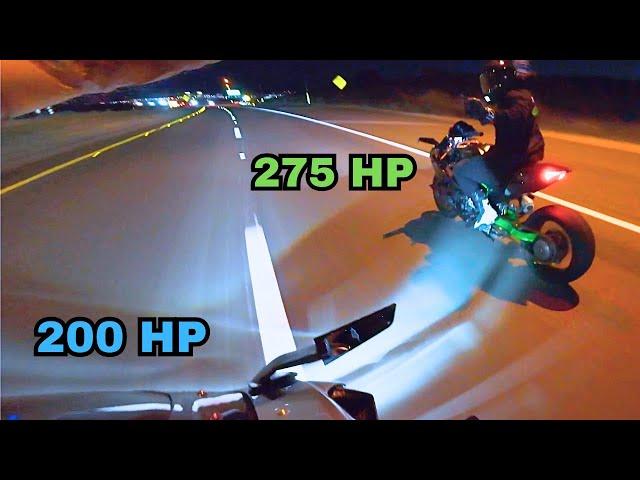 NINJA H2 TRIES TO BULLY MY R1M THEN LOSES!