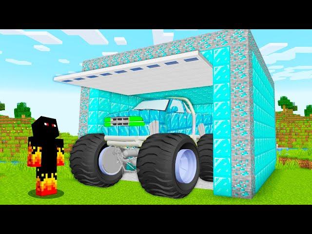 FIZ UMA GARAGEM PRO MONSTER TRUCK NO MINECRAFT