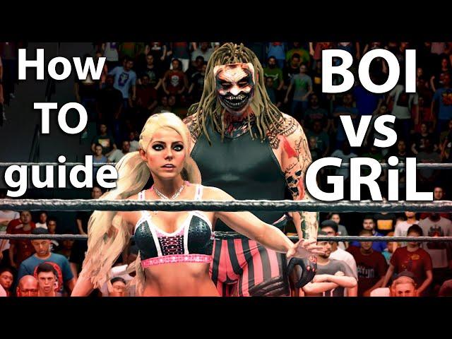 How to make intergender matches in WWE 2k23 tutorial guide: Alexa Fiend, Candice LeRae & Great Khali