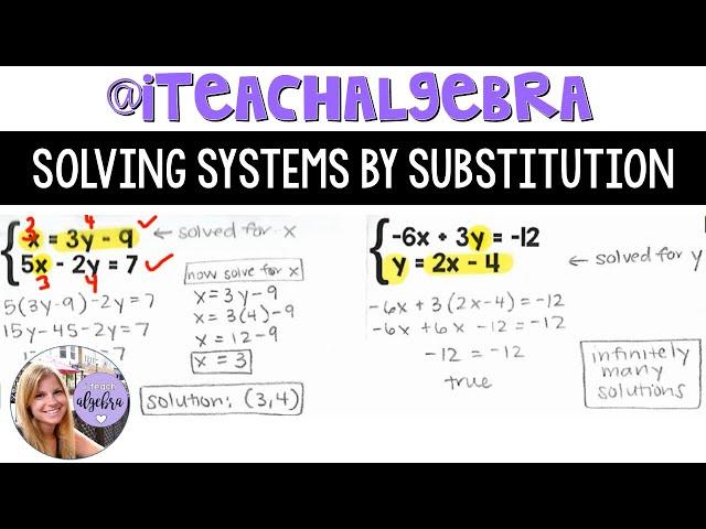 Algebra 1 - Solving Systems of Equations by Substitution